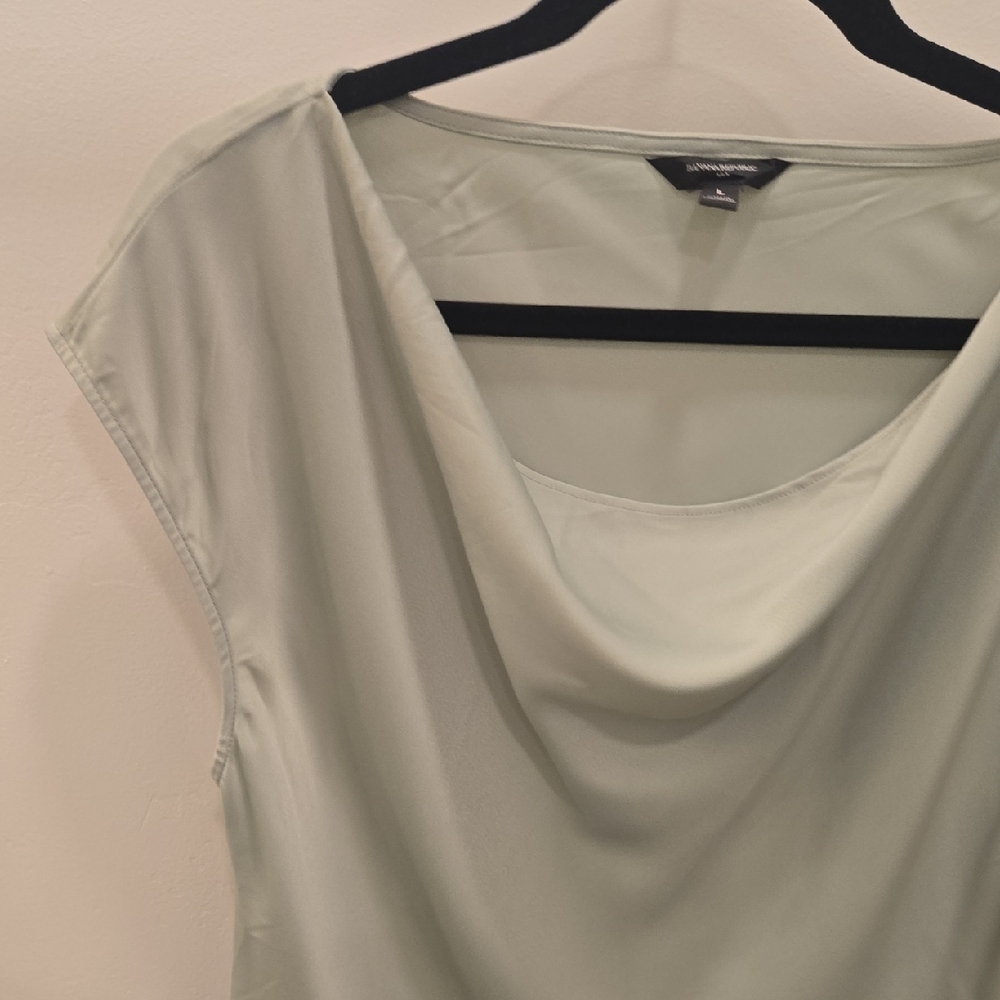 Banana Republic Women's sage green Cowl Neck Blouse - Picture 5 of 8